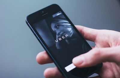 Uber app on the smartphone