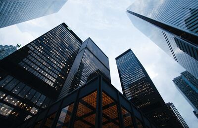 Skyscrapers viewed from the ground