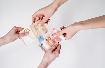 Banknotes are exchanged